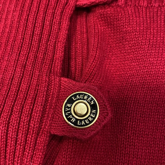Lauren Ralph Lauren mock neck long sleeve 100% cotton sweater red size large - Picture 3 of 11